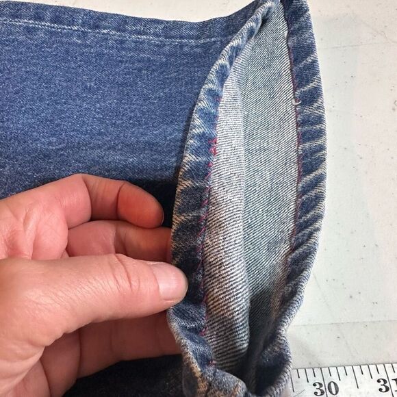 Vintage 80s Levi's 522 Unisex Straight Jeans Blue Denim Medium Wash Size 42x32 - Picture 16 of 16